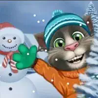 Sprechender Tom Im Schneeballschlacht